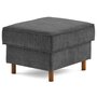 Voir la diapositive 1 : LISA DESIGN Jake - pouf en tissu velours relief - pieds en bois foncé