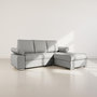 Voir la diapositive 1 : BEST MOBILIER Bianca - canapé d'angle droit 4 places convertible avec coffre en tissu texturé