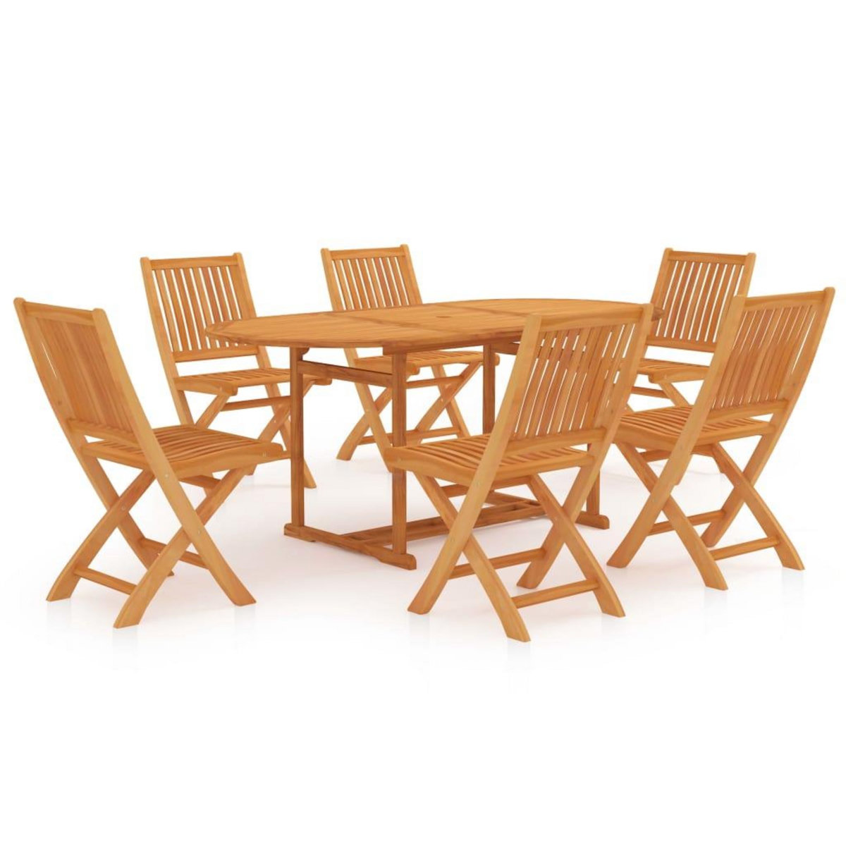 VIDAXL Ensemble a manger de jardin 7 pcs Bois de teck massif