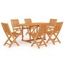Voir la diapositive 2 : VIDAXL Ensemble a manger de jardin 7 pcs Bois de teck massif
