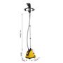Voir la diapositive 3 : HOMCOM HOMCOM Défroisseur vapeur vertical défroisseur à vêtements 1,4 L 1950 W débit vapeur 30g/min tige telescopique jaune noir