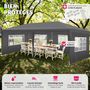 Voir la diapositive 3 : tectake Tonnelle Vivara 6 x 3 m avec 5 éléments latéraux
