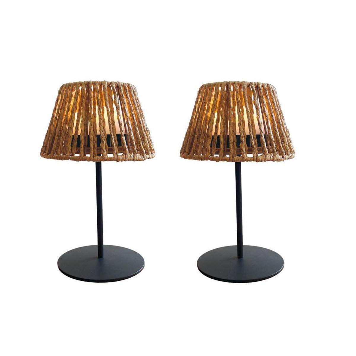 Lumisky Lot de 2 lampes de table RAFFY Beige Corde H23,5 cm