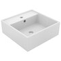 Voir la diapositive 1 : VIDAXL Lavabo carre de luxe a trop-plein Blanc mat 41x41 cm Ceramique