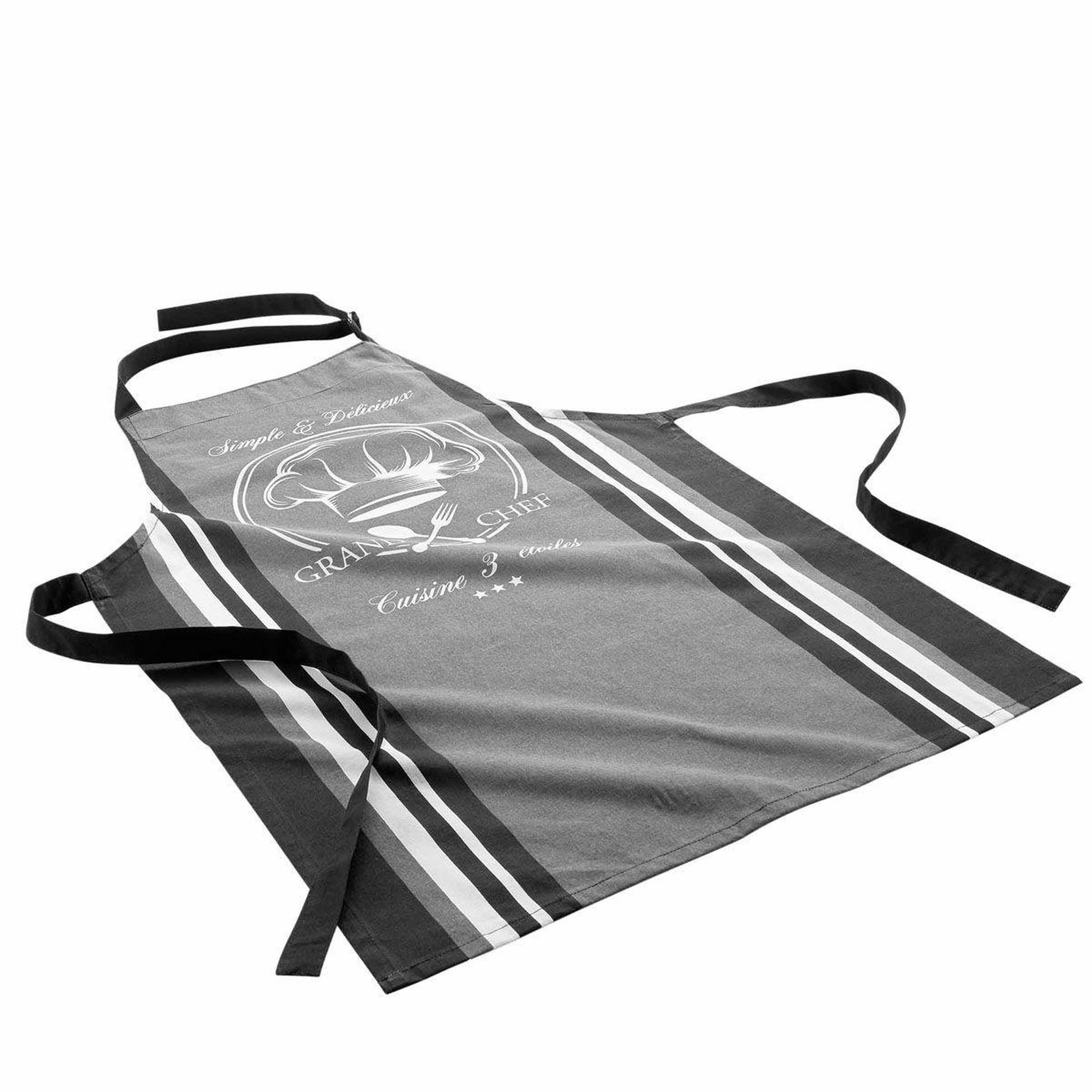 Douceur d'Intérieur Tablier de cuisine  grand chef  60x84cm gris