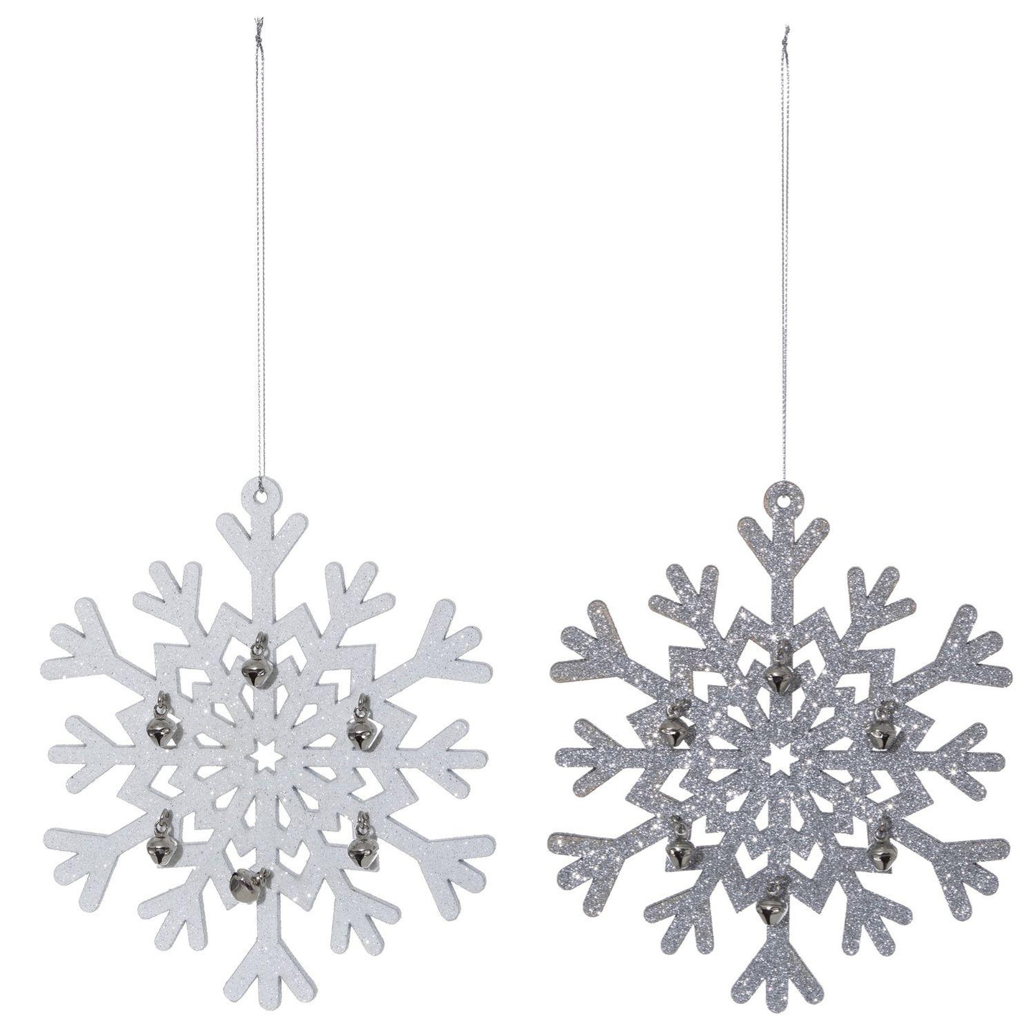 TOILINUX 2 Décorations pour sapin de Noël design flocon Fantasy - Gris