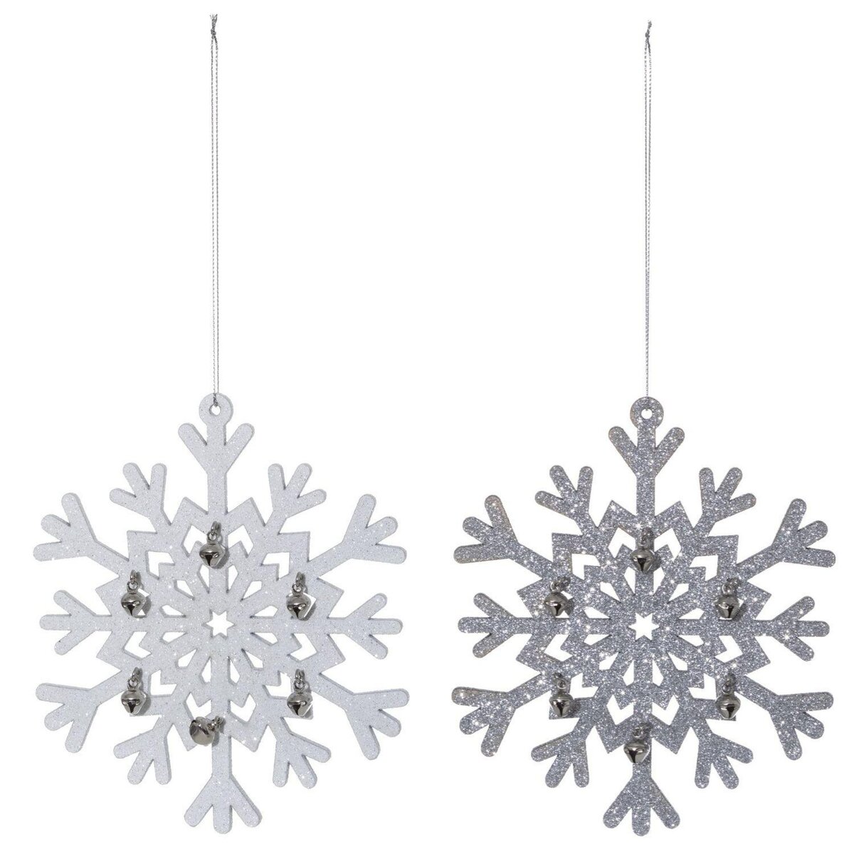 TOILINUX 2 Décorations pour sapin de Noël design flocon Fantasy - Gris