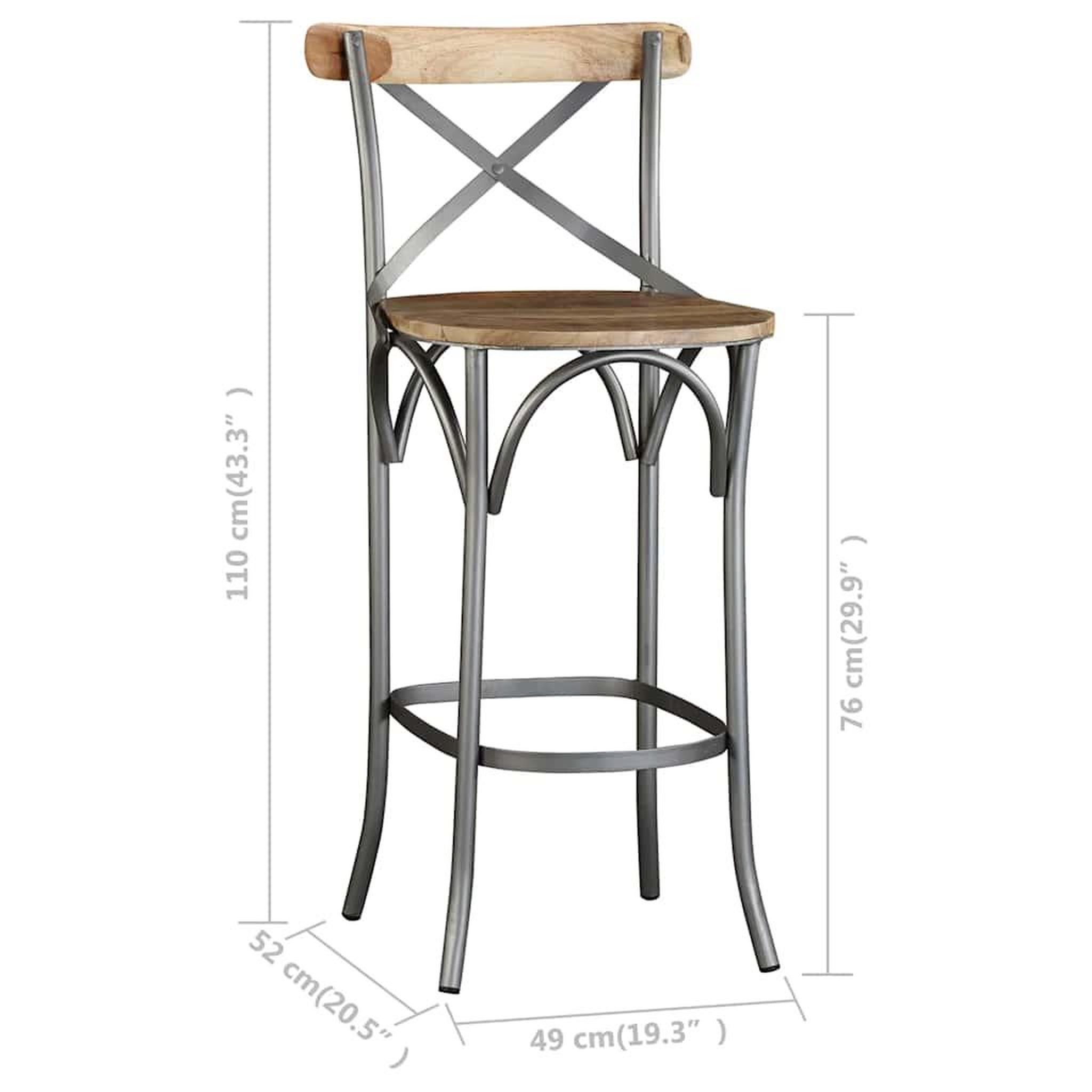 Voir la diapositive 6 : VIDAXL Tabouret de bar bois de manguier massif