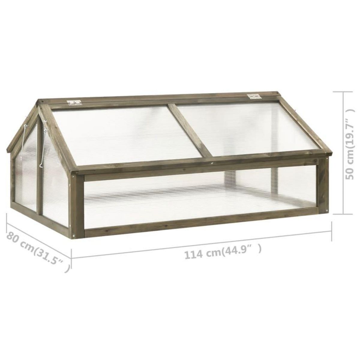 VIDAXL Serre Gris 114x80x50 cm Bois de sapin