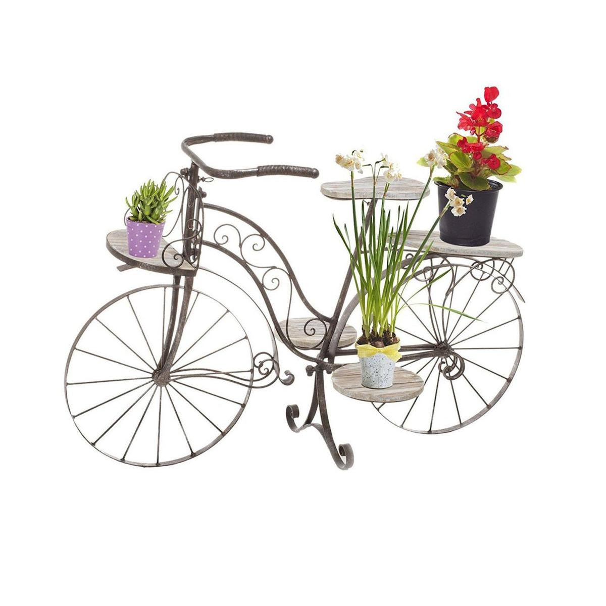 HESPERIDE Porte-Plantes en Bois  Vélo  97cm Chêne