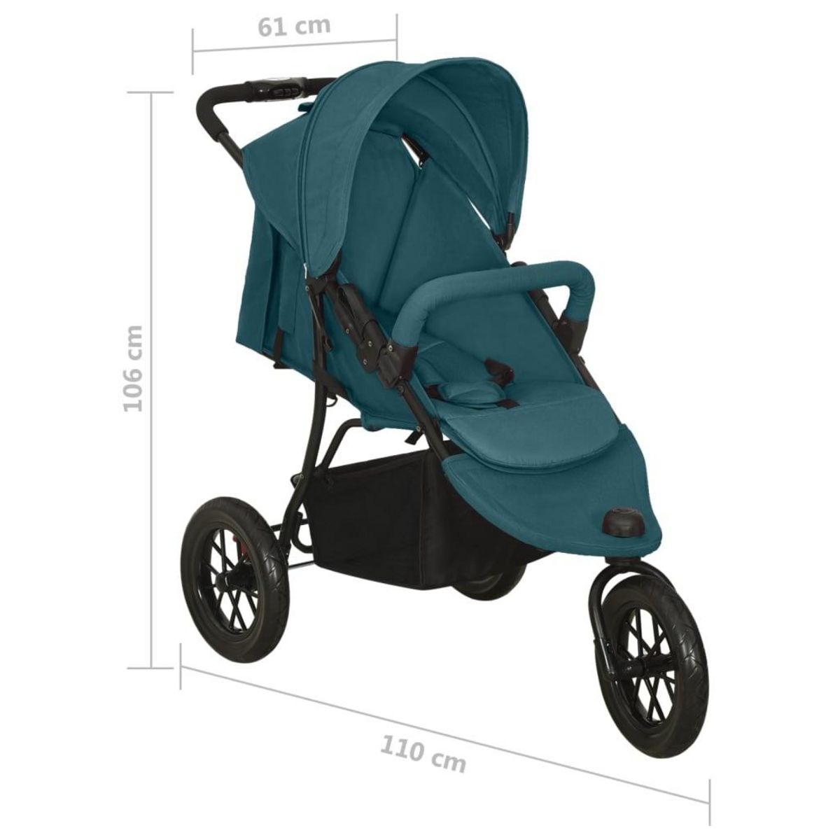 VIDAXL Poussette pour bebe Vert Acier