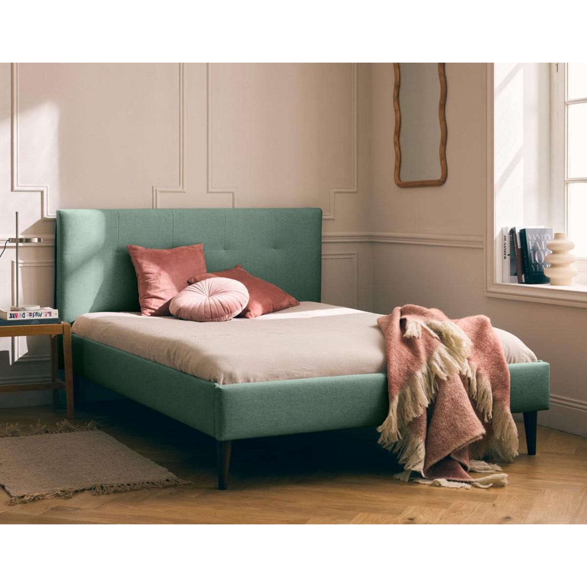 BEST MOBILIER Monet - lit - 140x190 - sommier inclus - en tissu