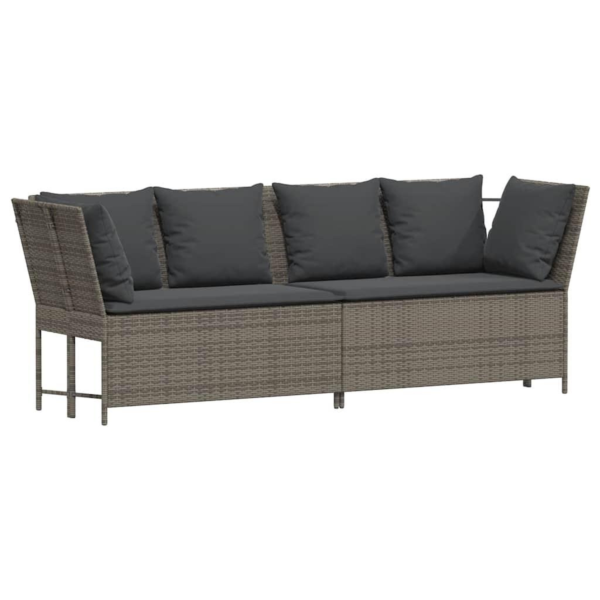 Voir la diapositive 5 : VIDAXL Salon de jardin 4 pcs avec coussins gris resine tressee