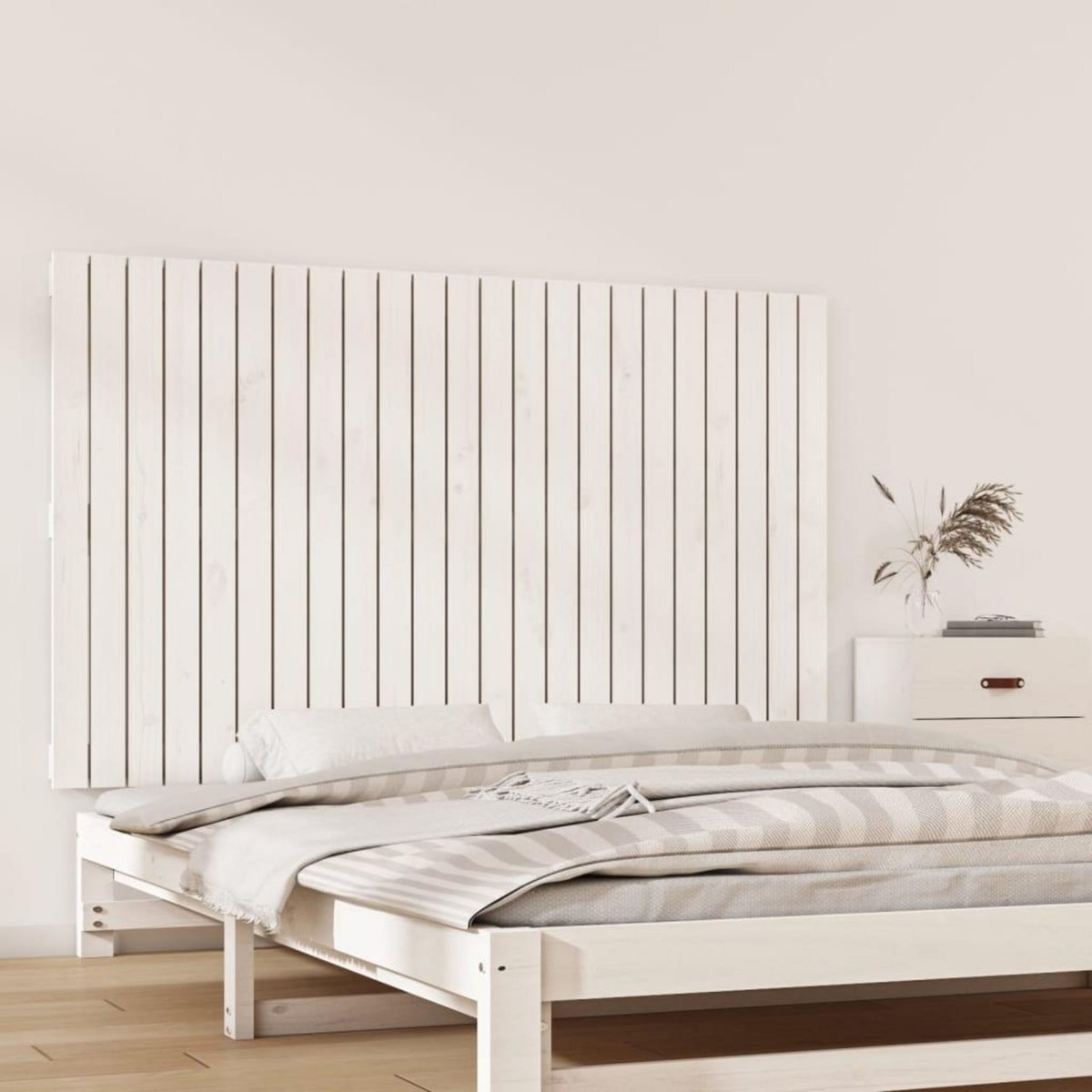 VIDAXL Tete de lit murale Blanc 147x3x90 cm Bois massif de pin