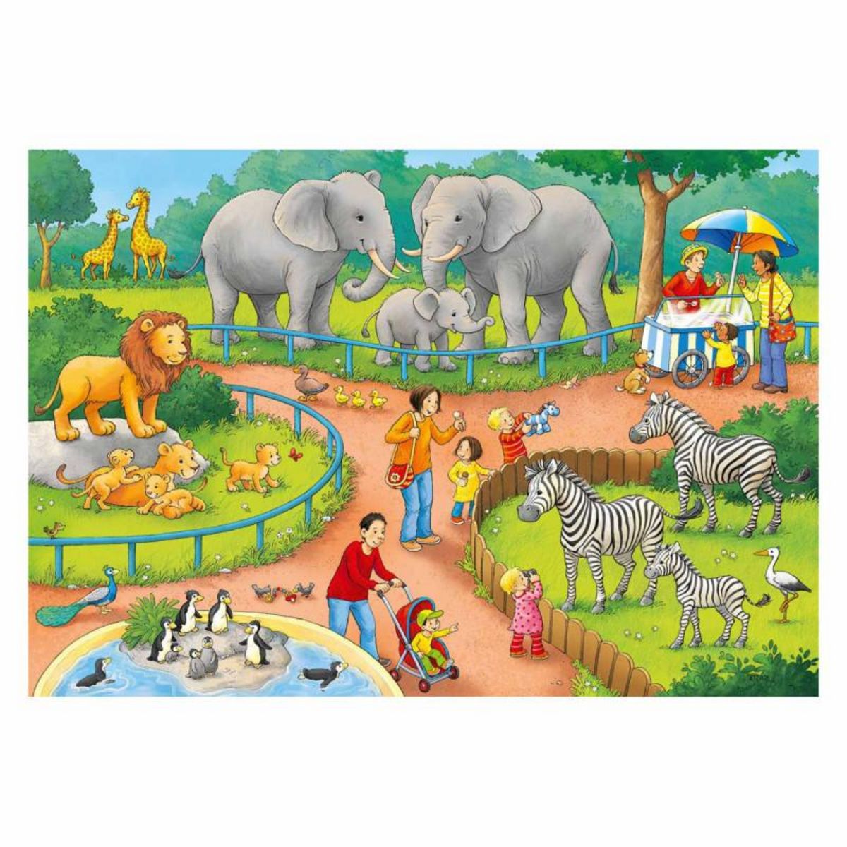 RAVENSBURGER Ravensburger Puzzle A Day at the Zoo, 2x24st. 78134