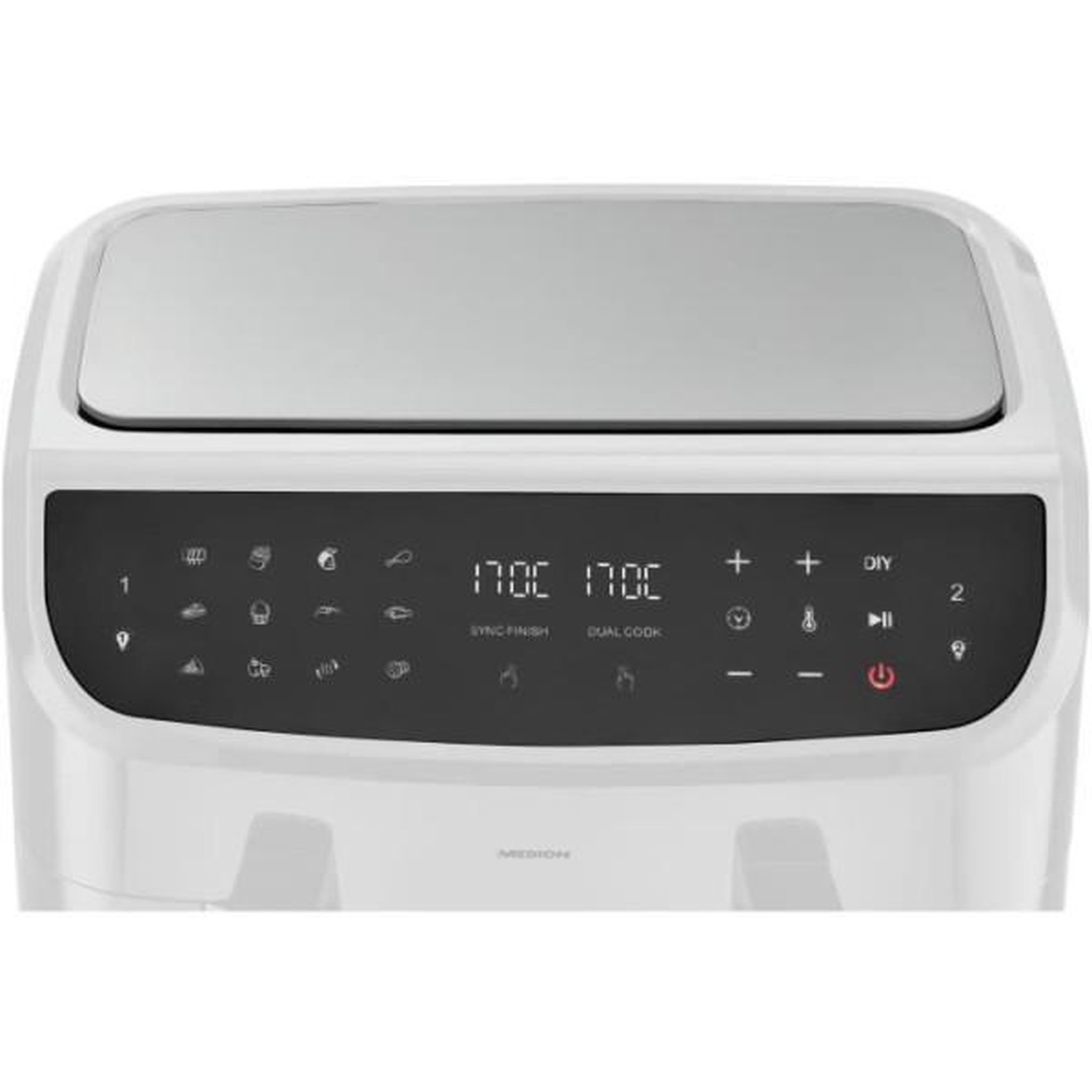 Voir la diapositive 3 : Medion Friteuse electrique  a air chaud - medion - p20 xxl twin - 2600 w - 2 paniers - 9 programmes - blanc