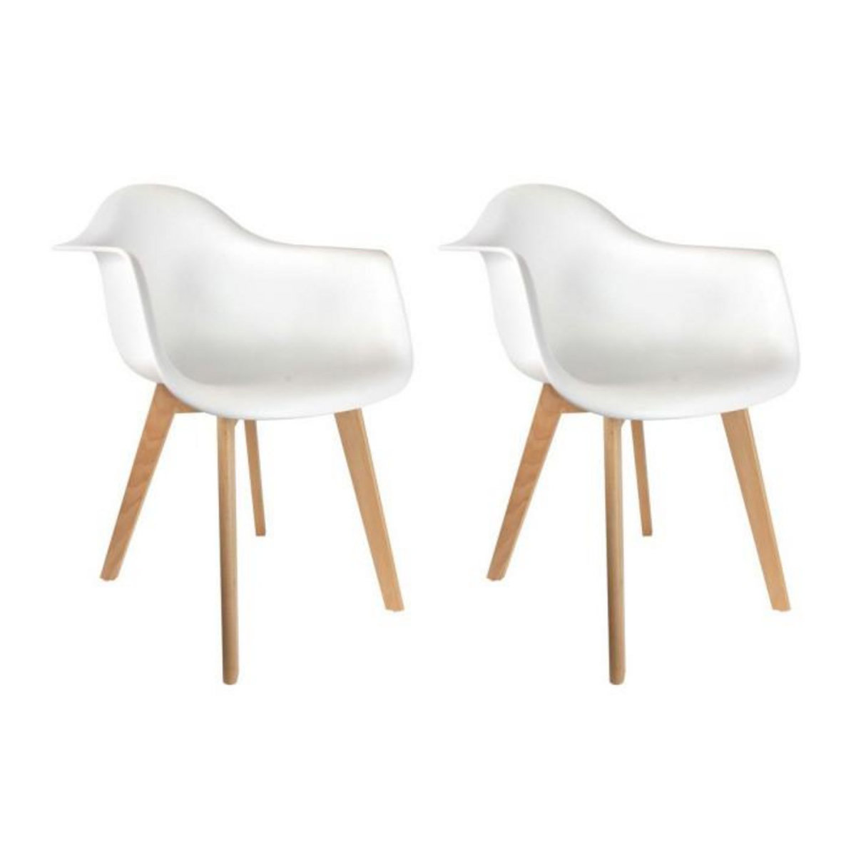 Paris Prix Lot de 2 Chaises Scandinave Enfant  Coque  42cm Blanc