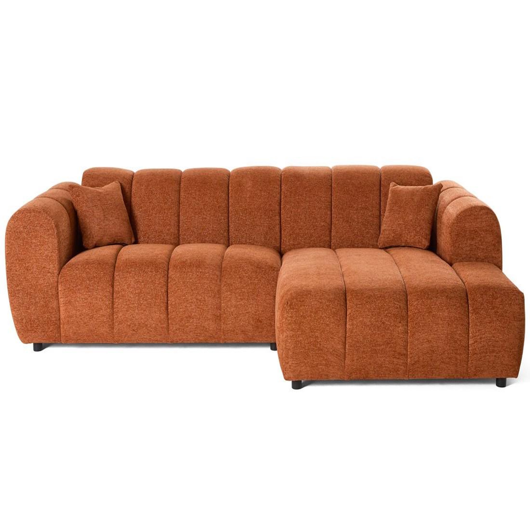 Voir la diapositive 1 : LISA DESIGN Curtis - canapé d'angle droit 4 places en tissu texturé