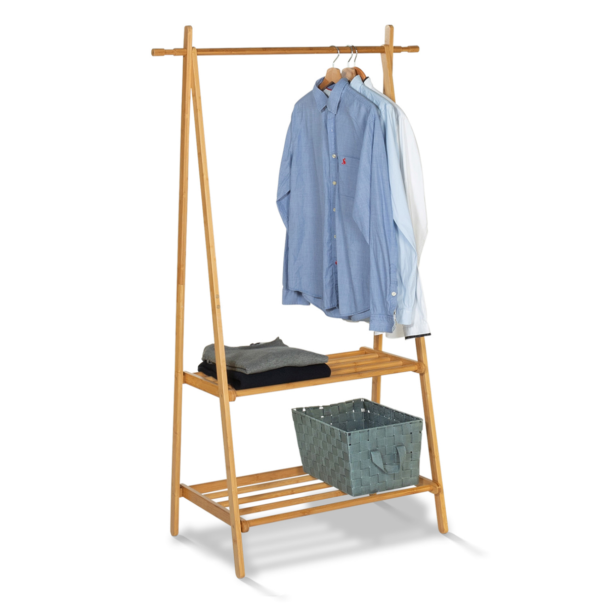 ID MARKET Portant d'entrée bambou RITA 2 étagères