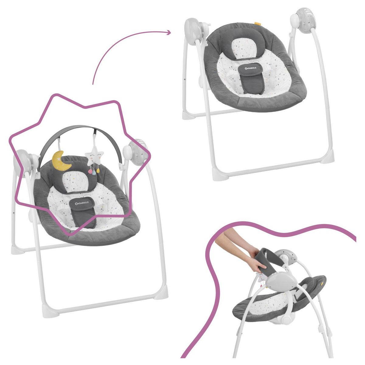 BADABULLE Balancelle confort multifonctions Moonlight 