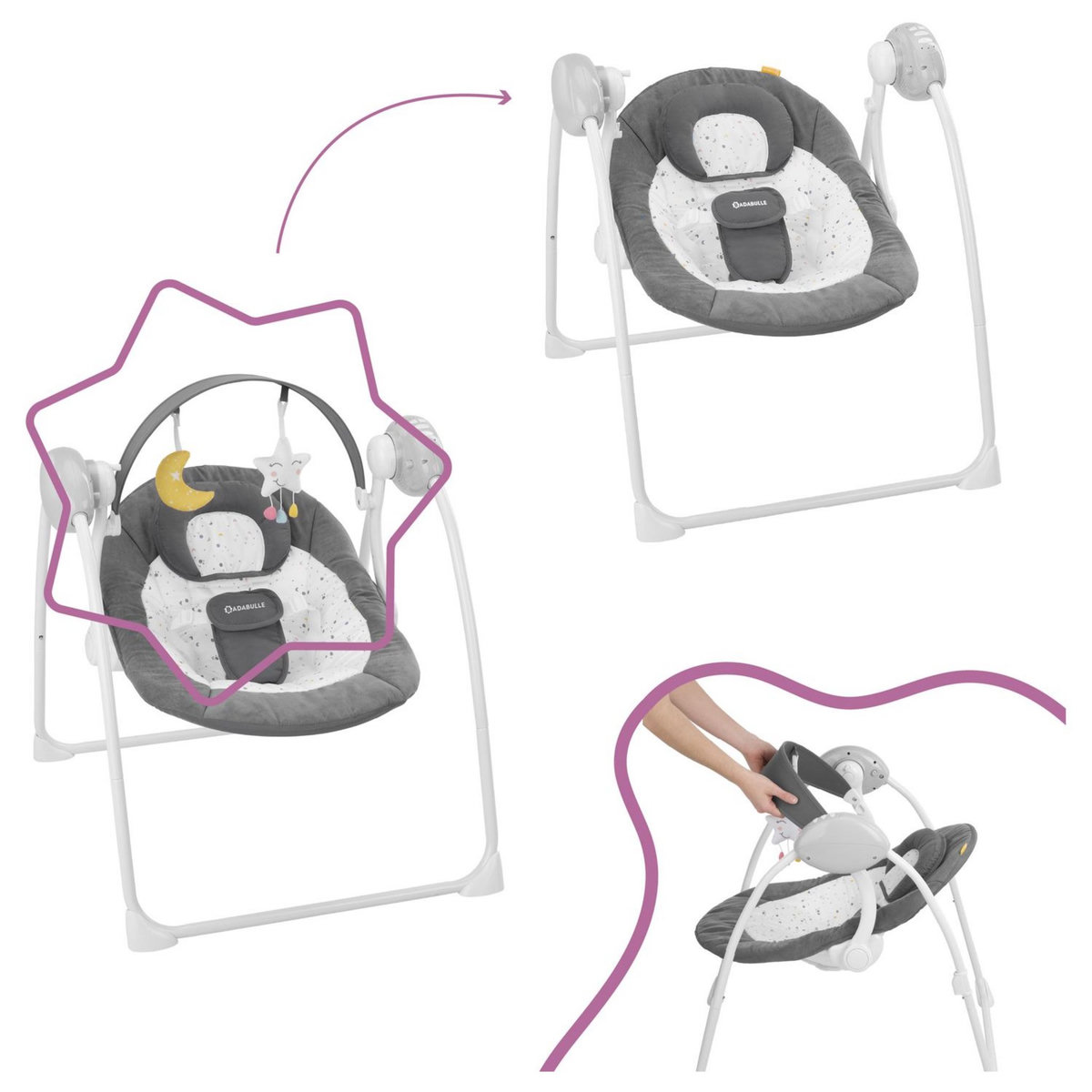 BADABULLE Balancelle confort multifonctions Moonlight 