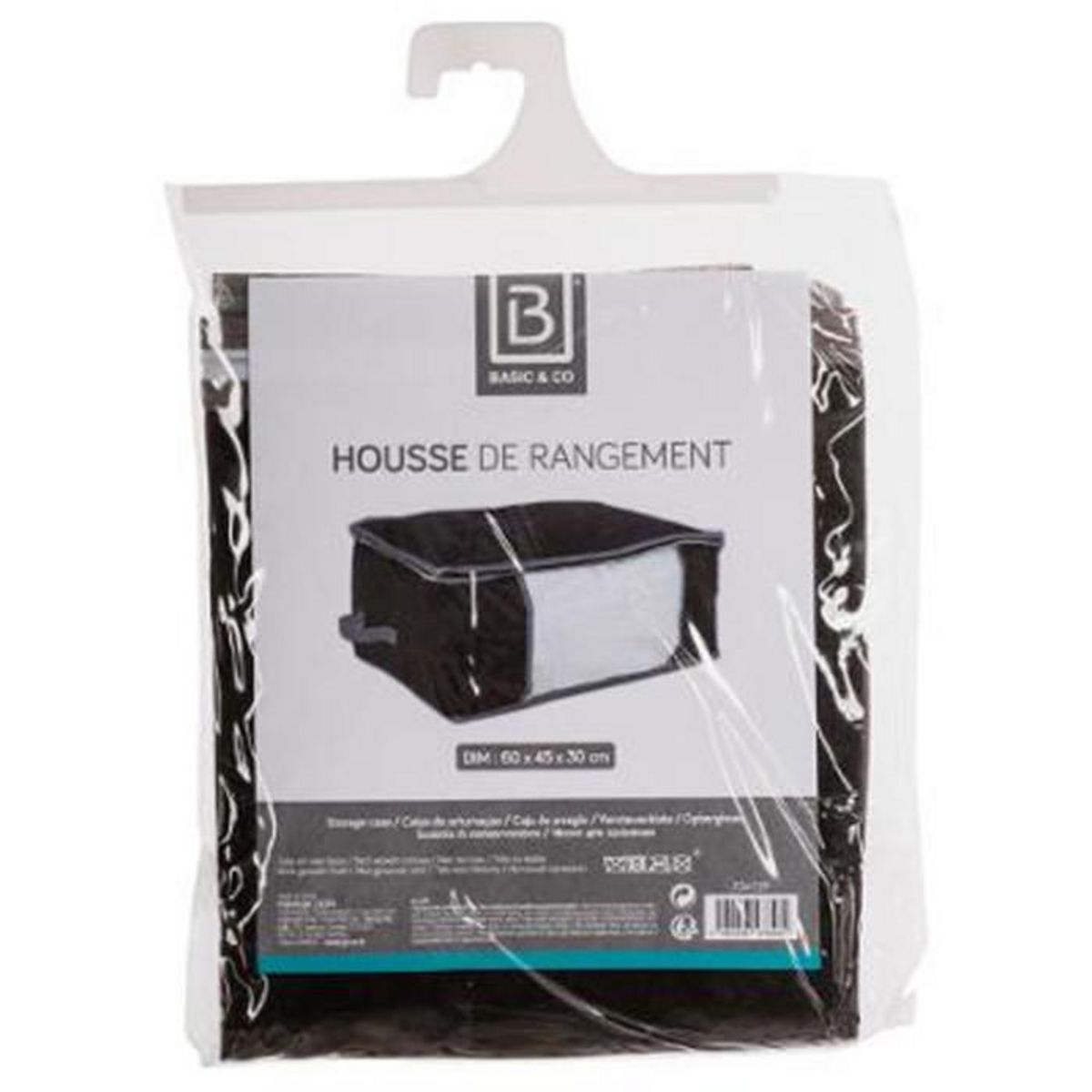 B BASIC & CO Housse de Rangement Pliable  Order  60cm Noir