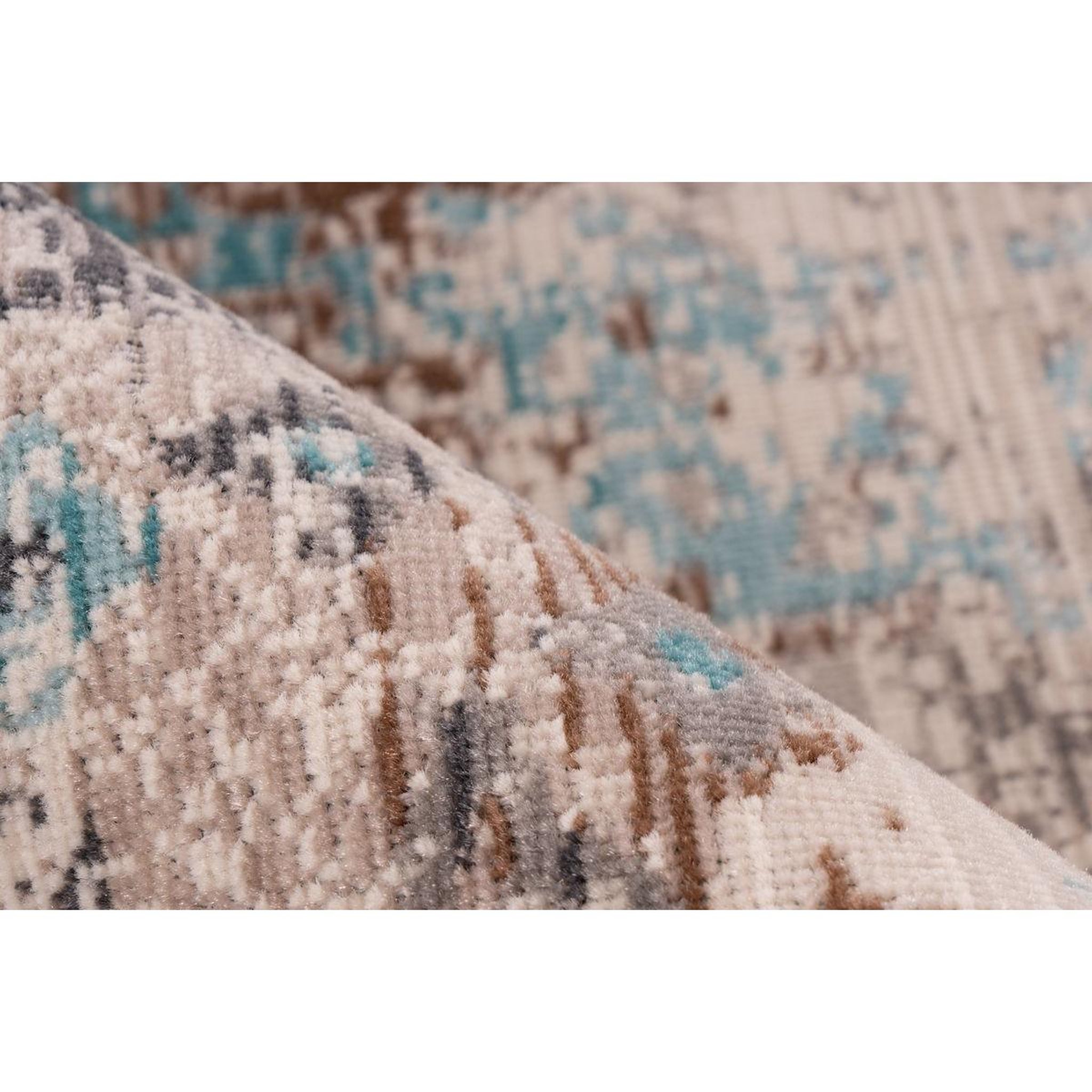 Voir la diapositive 3 : Paris Prix Tapis Oriental à Poils Courts  Anouk  Taupe & Turquoise
