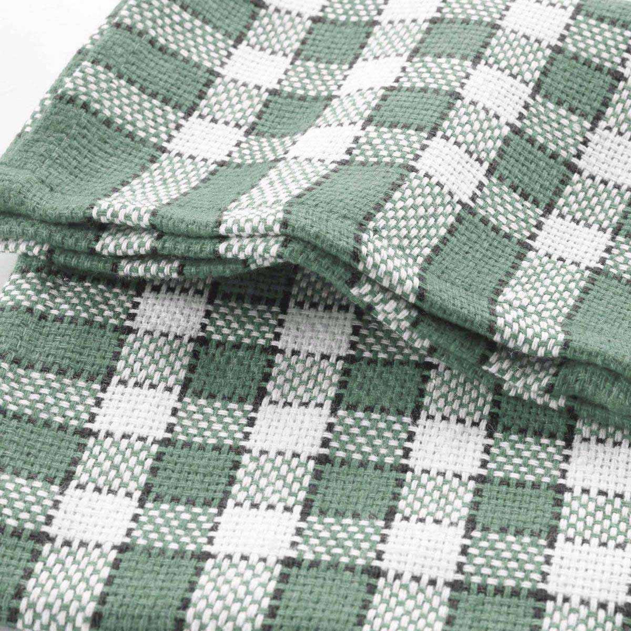 Voir la diapositive 2 : Douceur d'Intérieur Lot de 3 serviettes de table  traditio  45x45cm vert cèdre