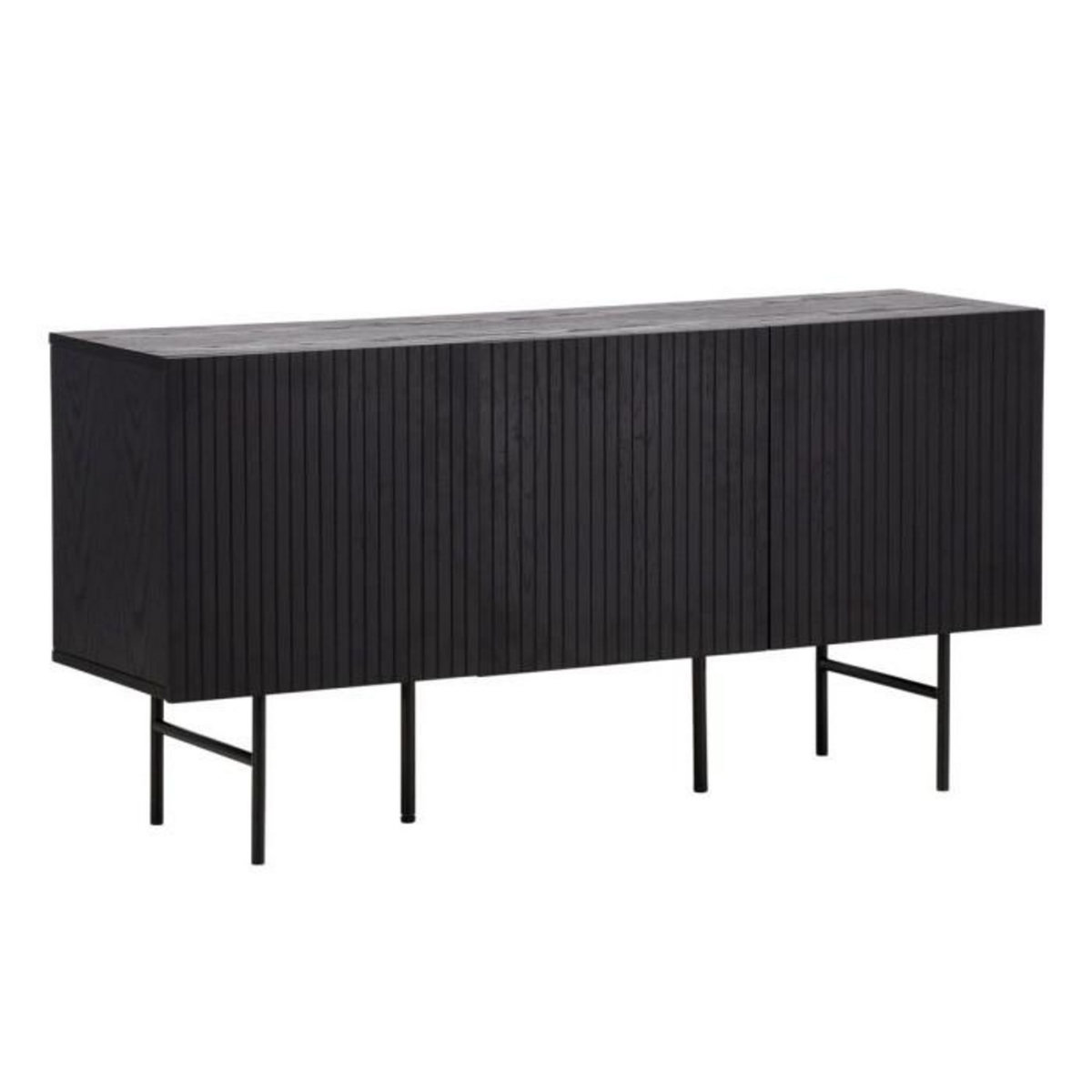 Paris Prix Bahut Design Nervuré  Bjorkon  150cm Noir