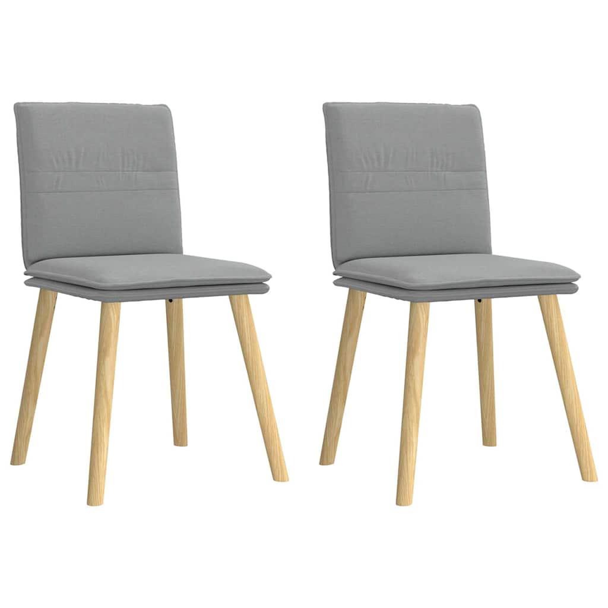 VIDAXL Chaises a manger lot de 2 gris clair tissu