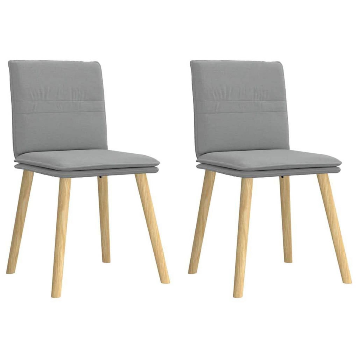 VIDAXL Chaises a manger lot de 2 gris clair tissu