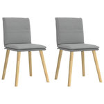 VIDAXL Chaises a manger lot de 2 gris clair tissu