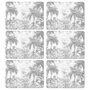 Voir la diapositive 1 : HABITABLE Lot de 6 sets de table motifs jungle SAGE - 28 x 43 cm - Gris et blanc