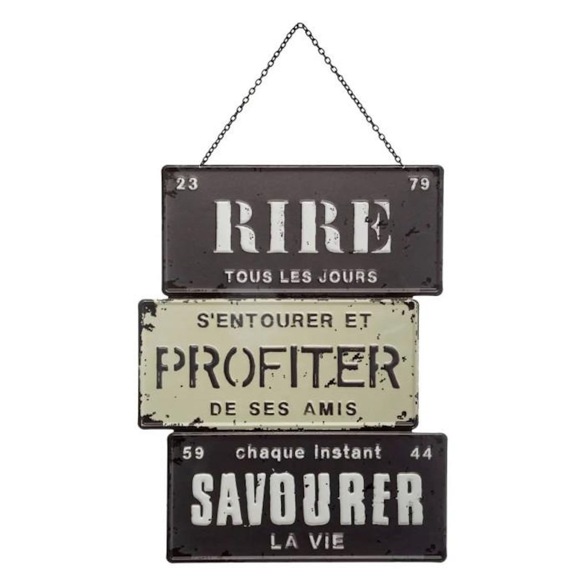 ATMOSPHERA Décoration Murale  Vintage Loft  34cm Noir & Blanc