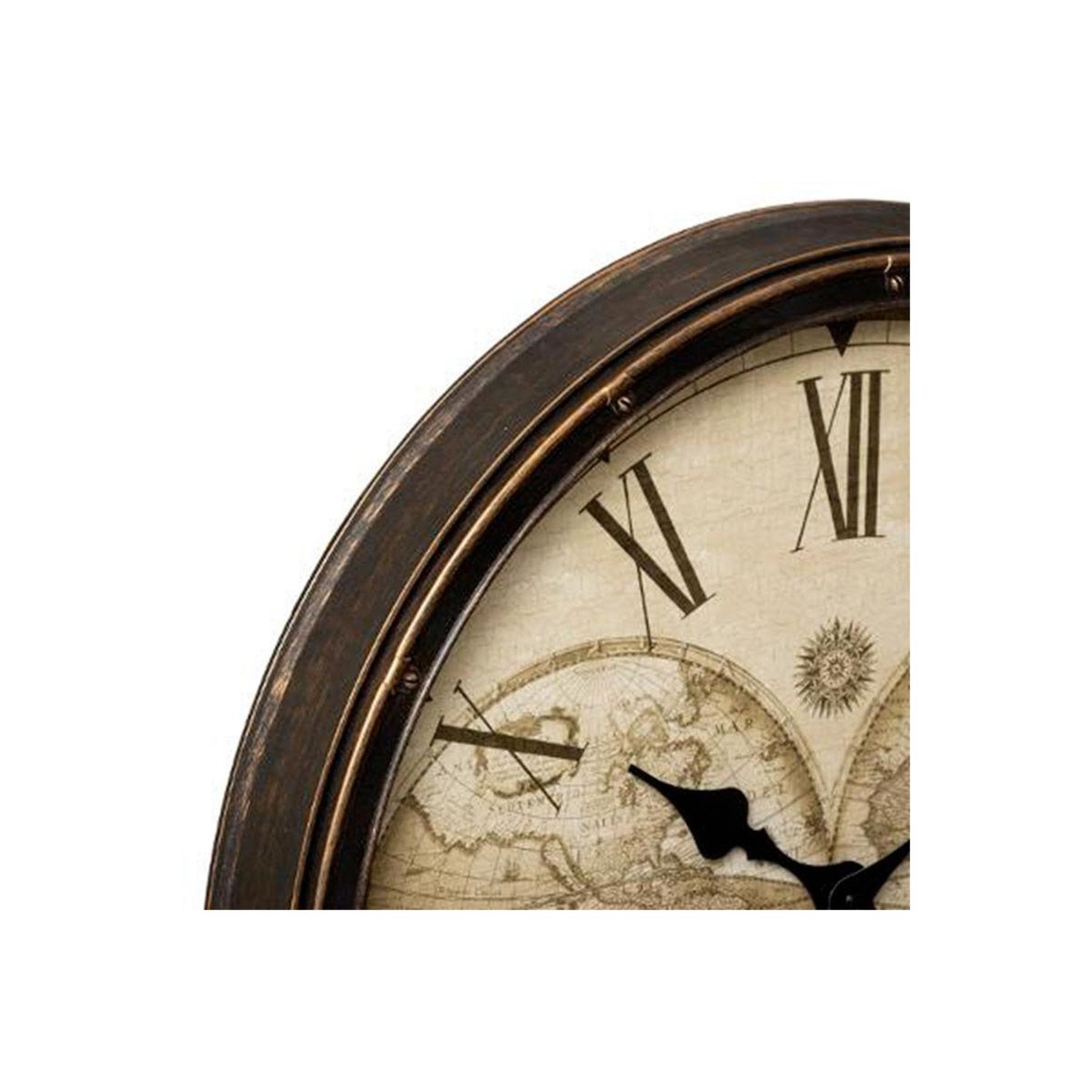 Voir la diapositive 2 : ATMOSPHERA Horloge murale vintage  tomy  51cm noir & naturel