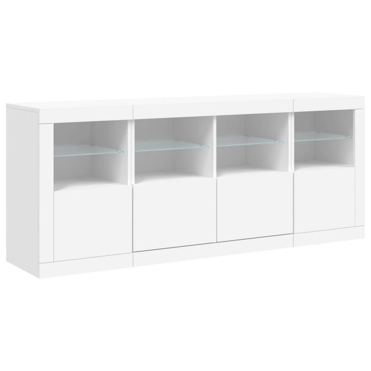 VIDAXL Buffet avec lumieres LED blanc 163x37x67 cm
