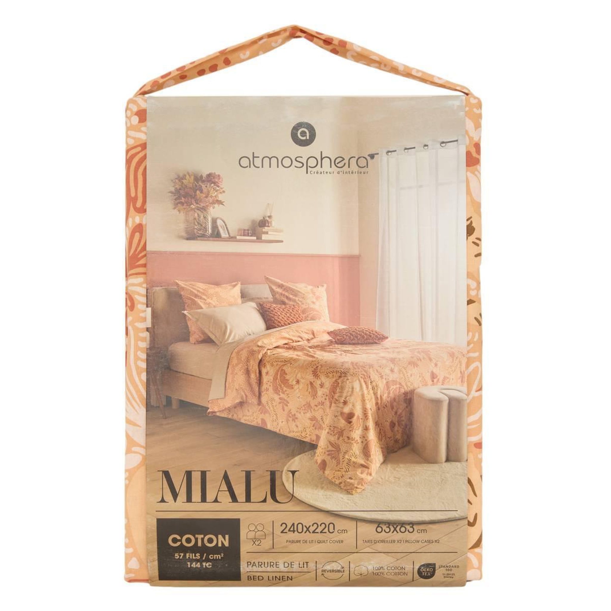 Voir la diapositive 5 : ATMOSPHERA Parure de lit 3 pièces  mialu  240x220cm ocre