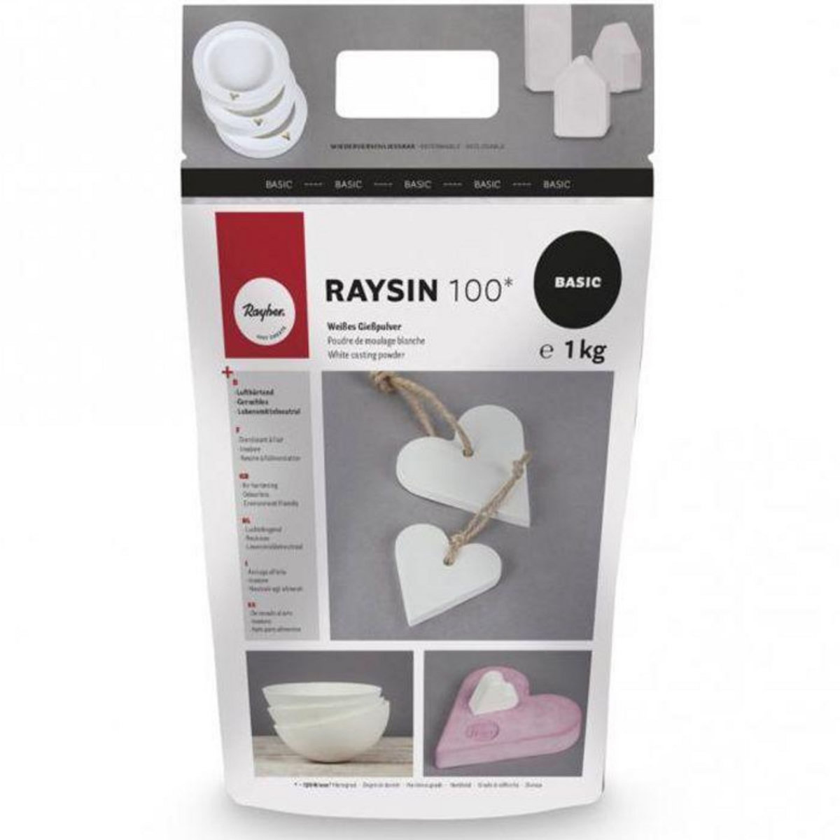 Rayher Poudre de moulage blanche Raysin 100 - 1 kg