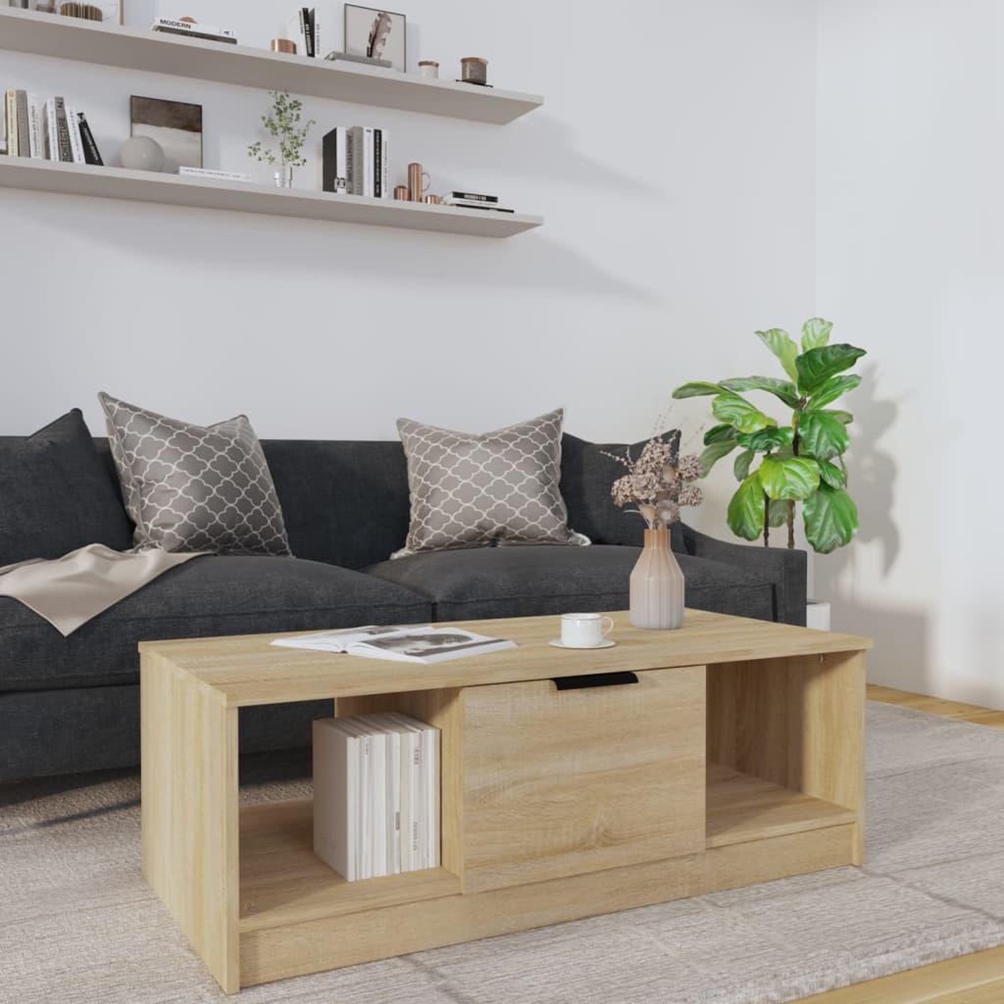 VIDAXL Table basse chene sonoma 102x50x36 cm bois d'ingenierie