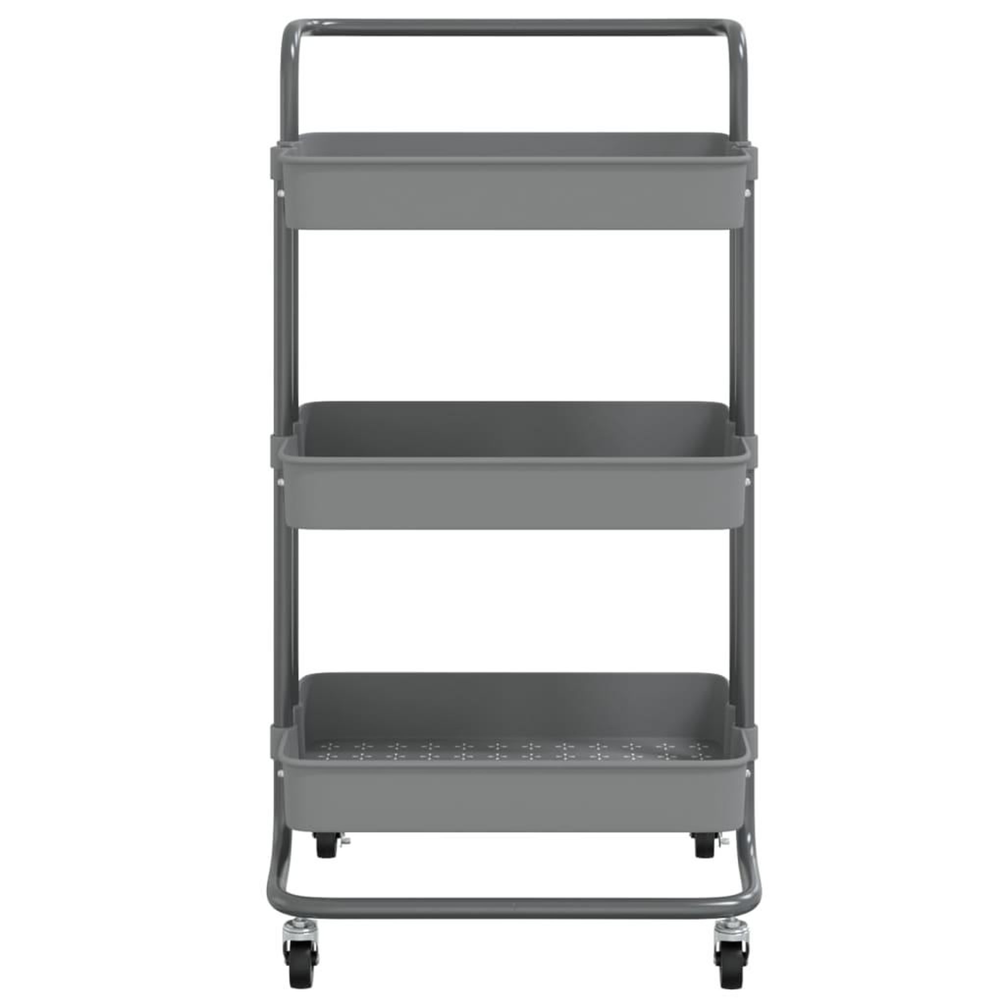 Voir la diapositive 3 : VIDAXL Chariot de cuisine 3 niveaux Gris 42x35x85 cm Fer et ABS