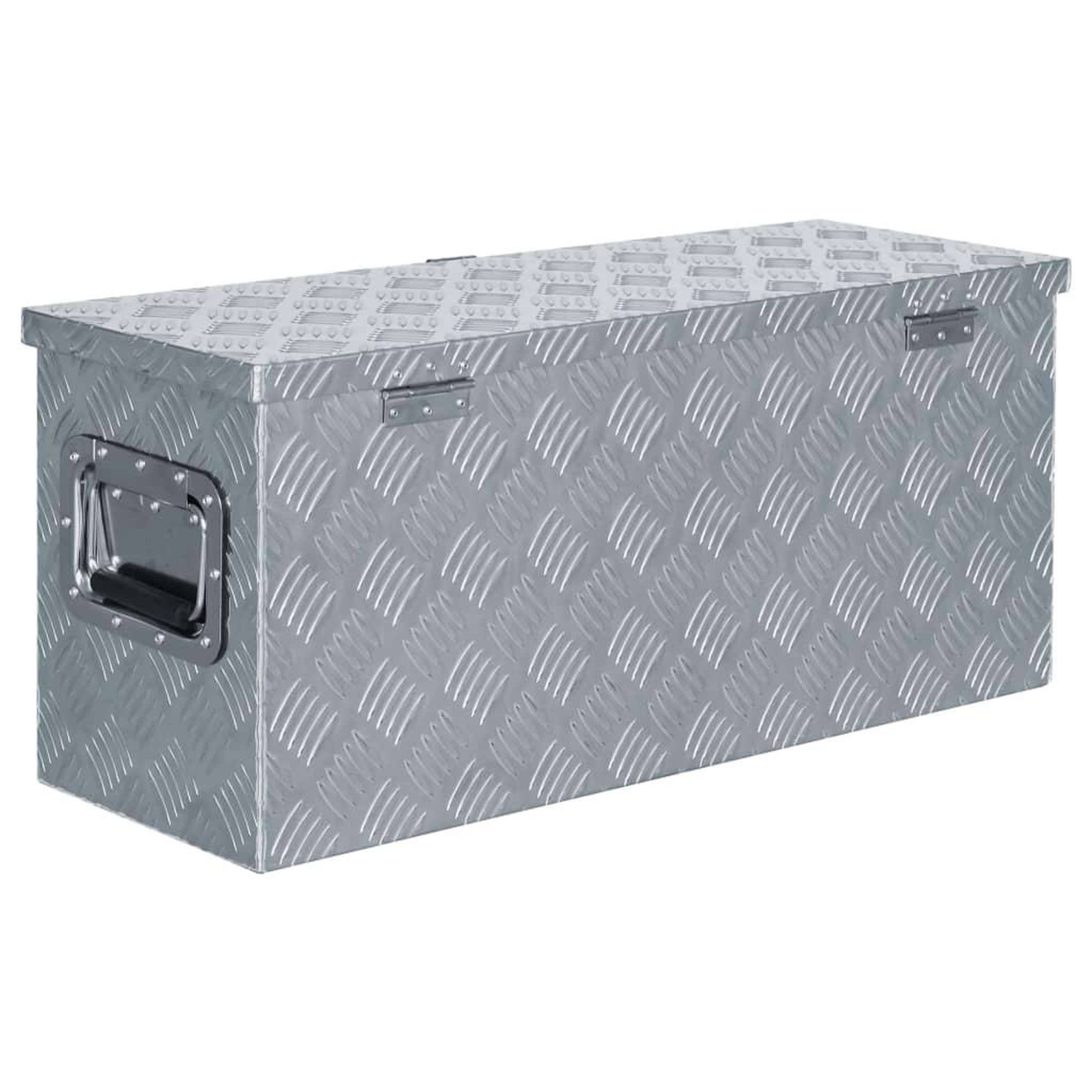 Voir la diapositive 3 : VIDAXL Boîte en aluminium 76,5 x 26,5 x 33 cm Argente