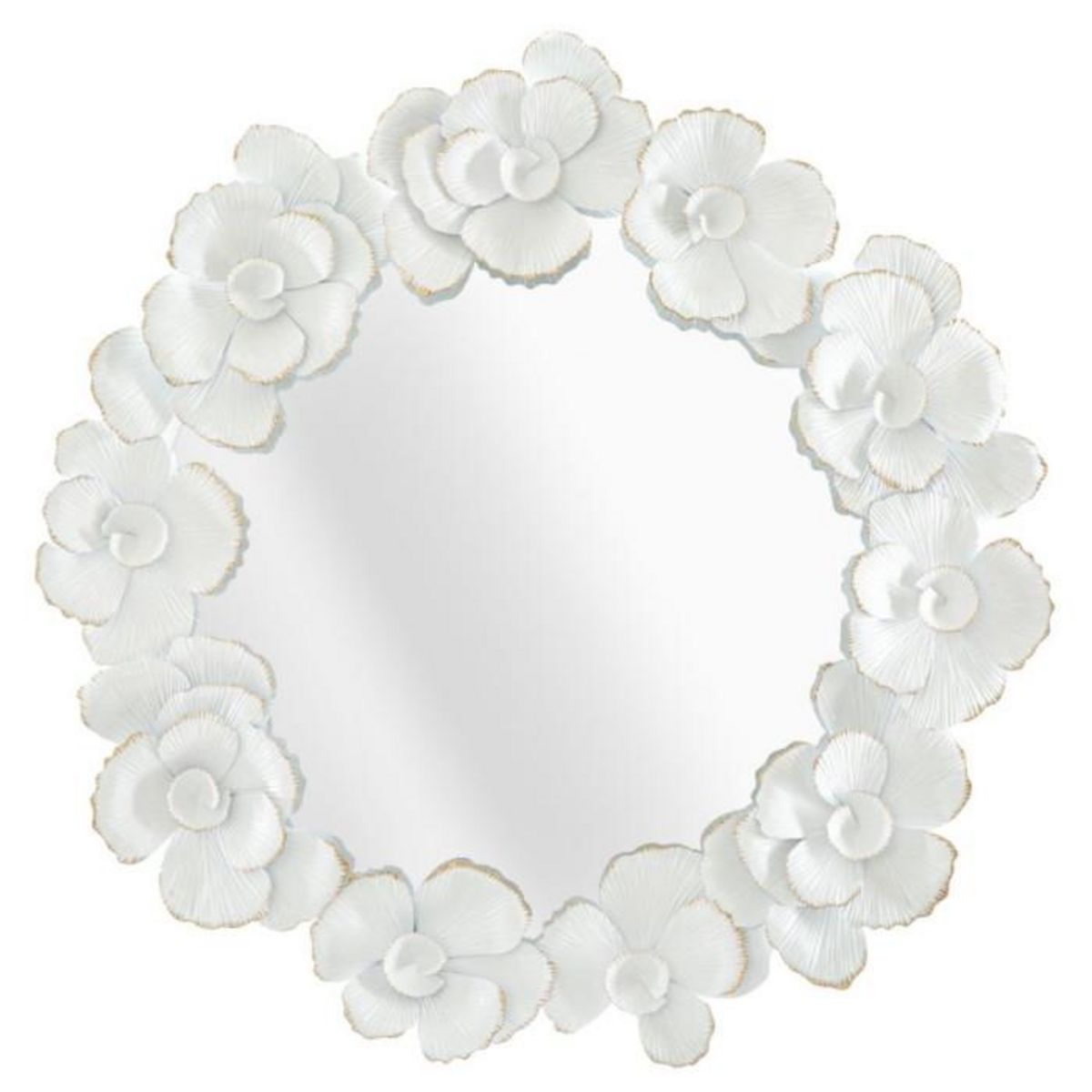 Paris Prix Miroir Mural Design  Flowers  85cm Blanc