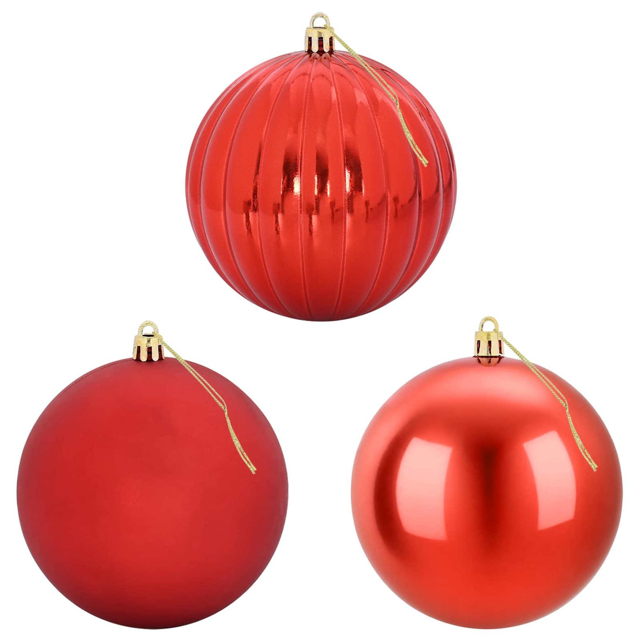 Voir la diapositive 4 : VIDAXL Ensemble de boules de Noël XL 15 pc Rouge Diam. 10 cm Plastique