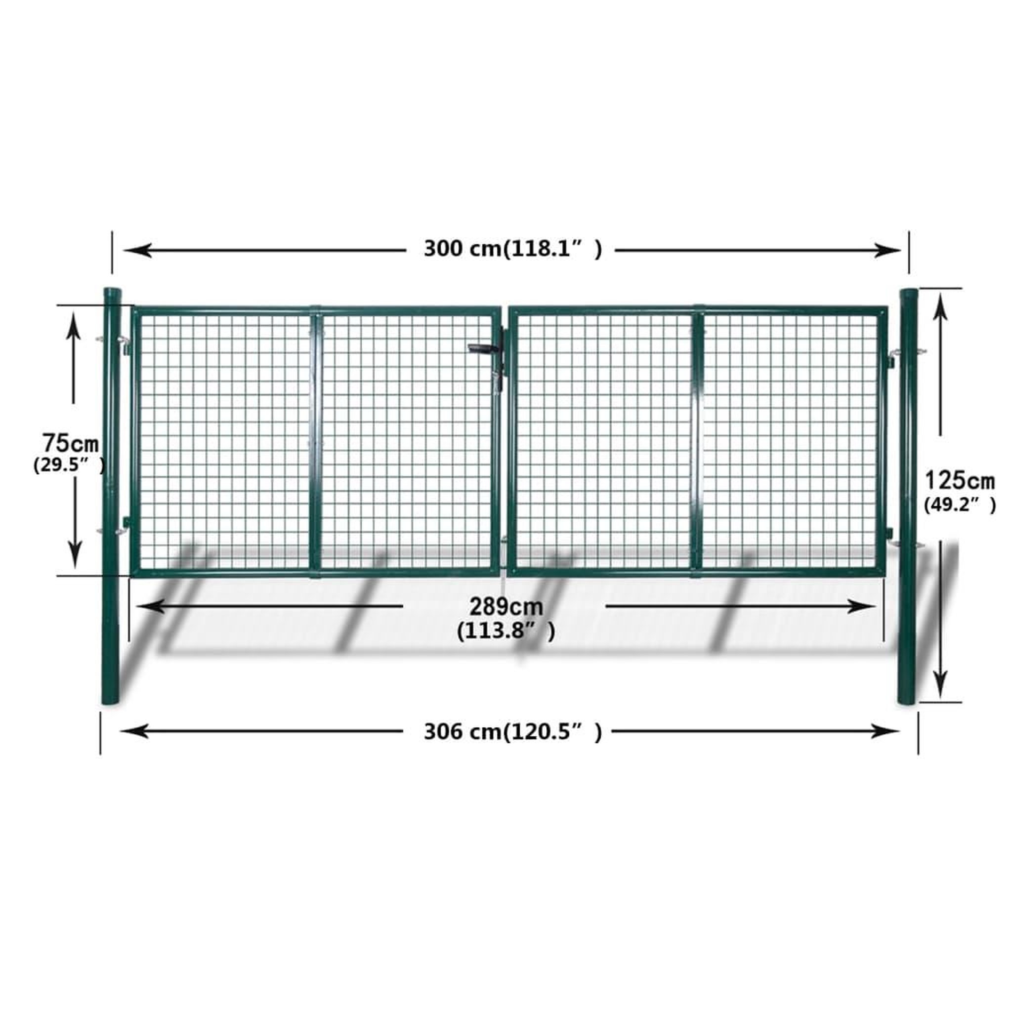 Voir la diapositive 6 : VIDAXL Portail de cloture en grillage galvanisee 289x75cm / 306x125 cm