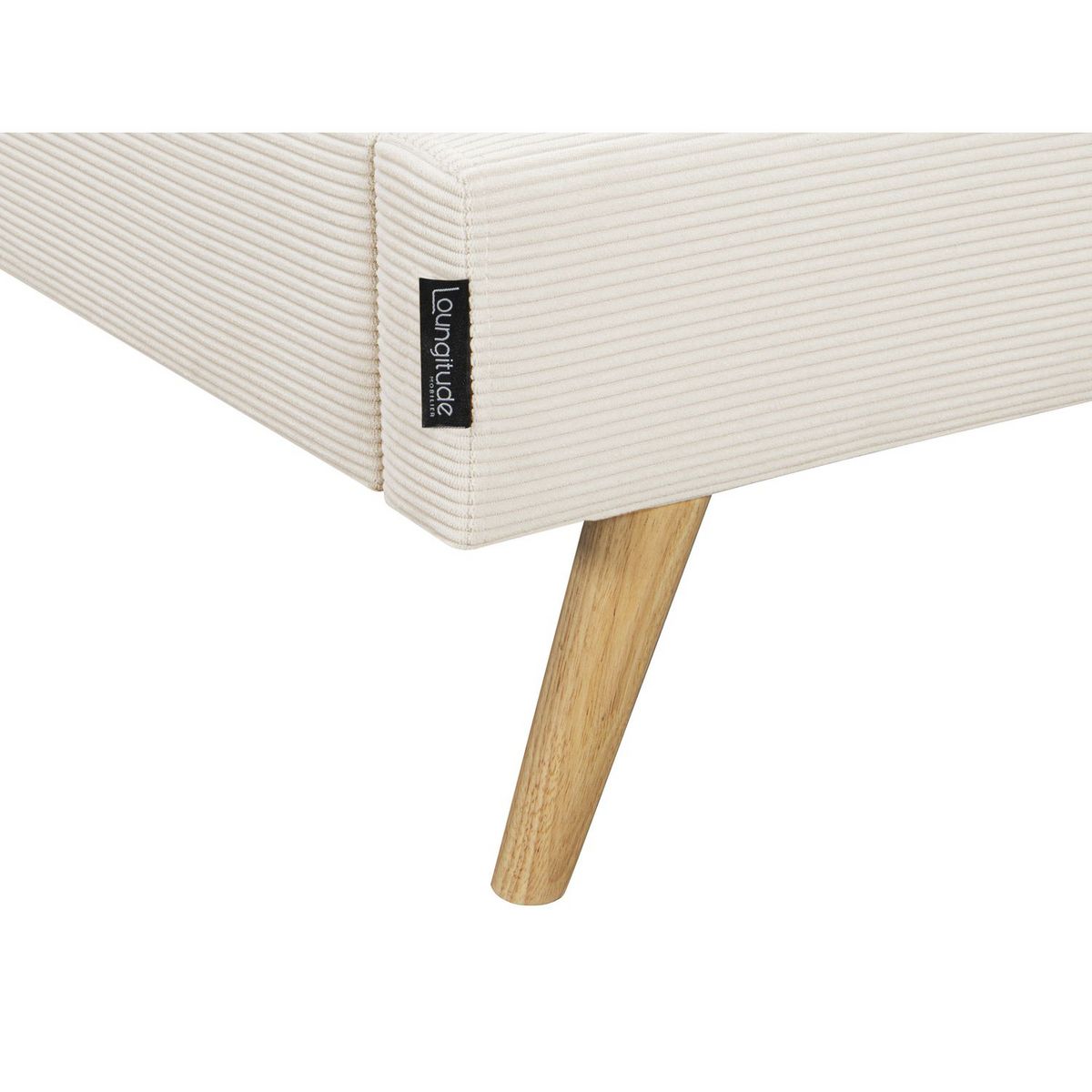 Lit adulte scandinave avec tête de lit velours cotelés 140x190 cm JULIETA