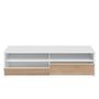 Voir la diapositive 3 : VS VENTA-STOCK Meuble tv Silva 2 portes, blanc et chêne, 130 cm longueur