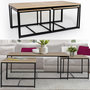 Voir la diapositive 5 : ID MARKET Lot de 3 tables basses gigognes DETROIT 113 cm design industriel