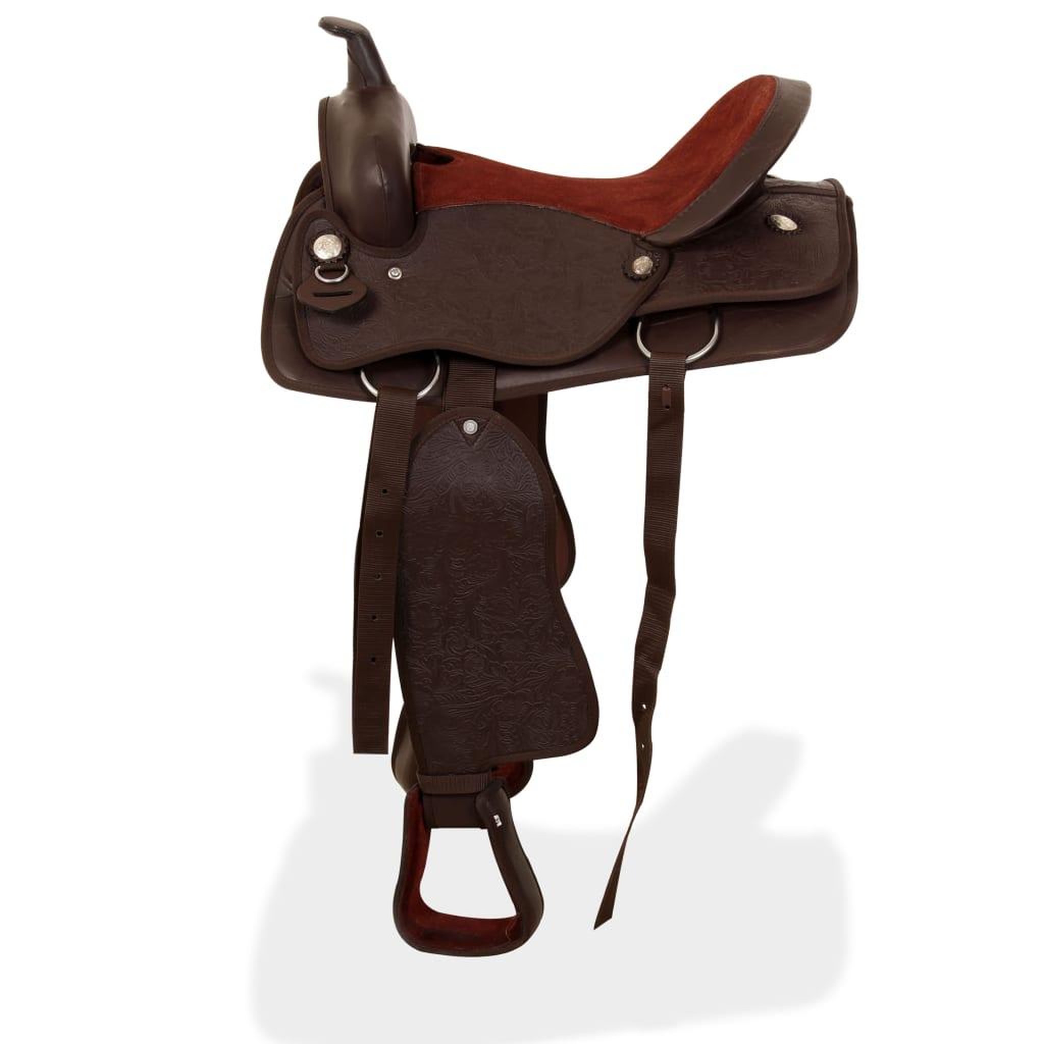 Voir la diapositive 4 : VIDAXL Selle, bridon et col de poitrine Cuir veritable 17 po Marron
