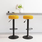 VIDAXL Tabourets de bar lot de 2 jaune moutarde velours