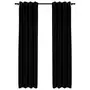 VIDAXL Rideaux occultants Aspect lin avec œillets 2 pcs Noir 140x245cm